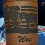 Praying Cowboy leather cup