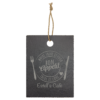11 1/2" x 8 3/4" Rectangle Slate Cutting Board with Hanger String - CUSTOM LASER ENGRAVED