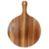 10 1/2" x 14 1/2" Round Acacia Wood/Slate Serving Board with Handle - CUSTOM LASER ENGRAVED - Image 3